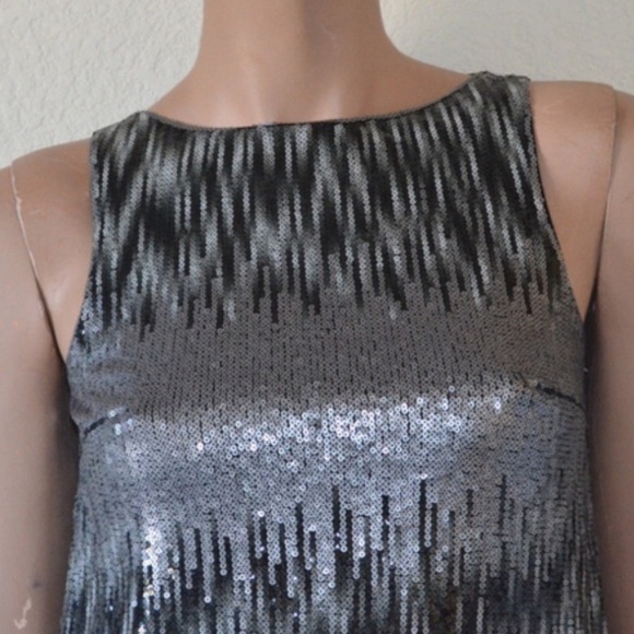 nwt Kensie Sequin Ombre Mini Dress in Silver Black Combo Size 2 Small - Picture 3 of 13